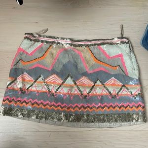 All saints sequin mini skirt